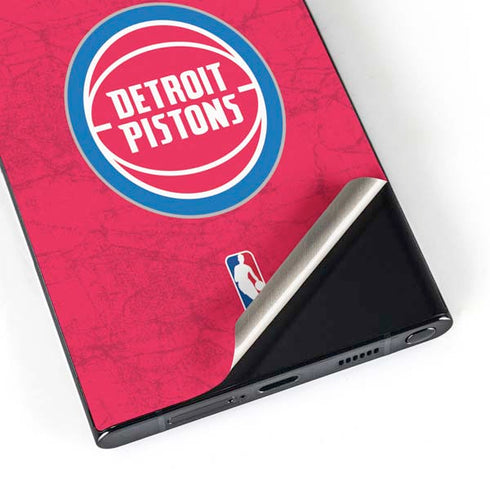 NBA Detroit Pistons Distressed Galaxy S25 Ultra Skin